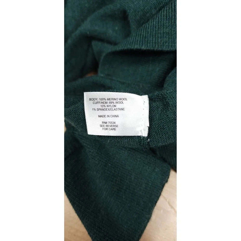 Orvis Mens VNeck Merino Wool V-Neck Pullover Sweater Size XL‎ Green